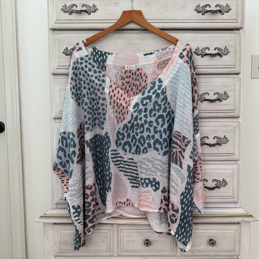 POL Multicolor Animal Print Sweater
